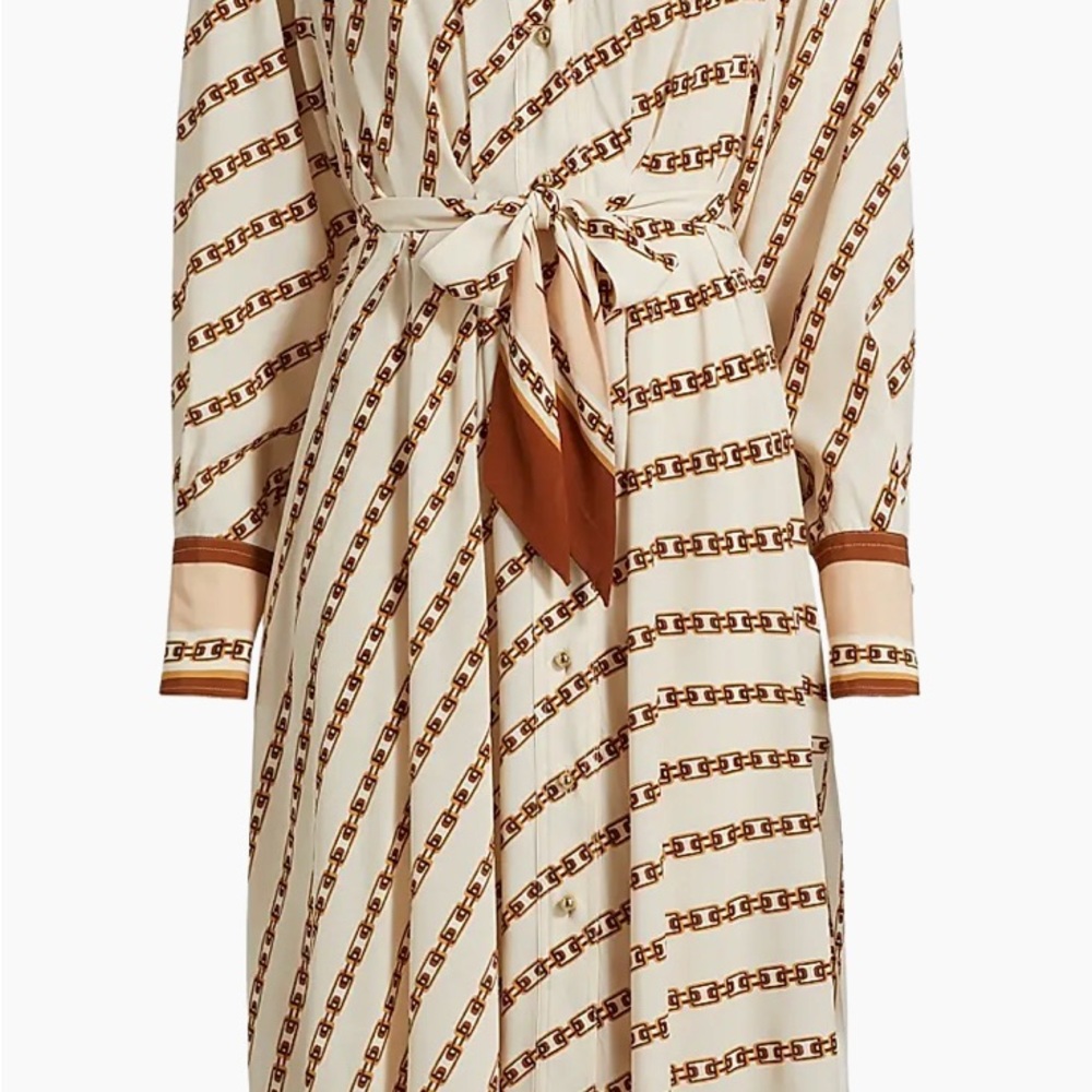 Zimmermann Cream and Brown Chain Print Maxi Dress